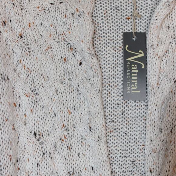 Natural Reflections NWT Women's‎ Pristine Cable Knit Open Front Cardigan Size XL - Picture 3 of 9